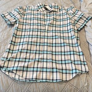 Blue and light pink button down